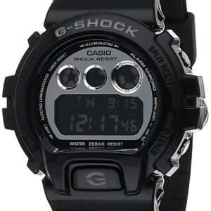 Casio G-Shock DW6900NB-1 Silver Mirror Dial Sports Watch (Jet Black)