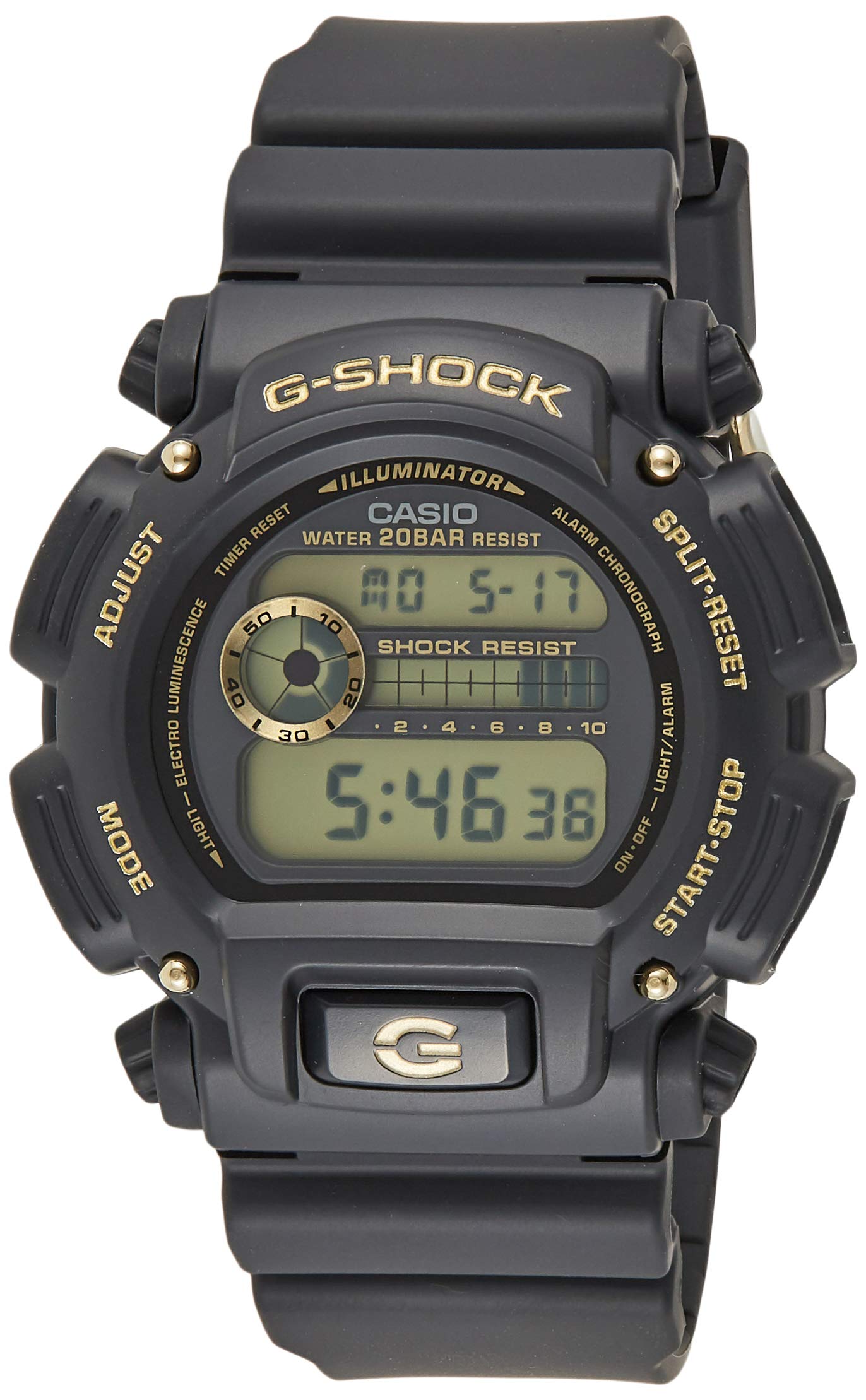 Casio DW9052GBX-1A9 G-Shock Chronograph Digital Men039;s Watch (Black/Gold)