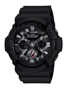 casio men's ga201-1 g-shock shock resistant black resin analog sport watch