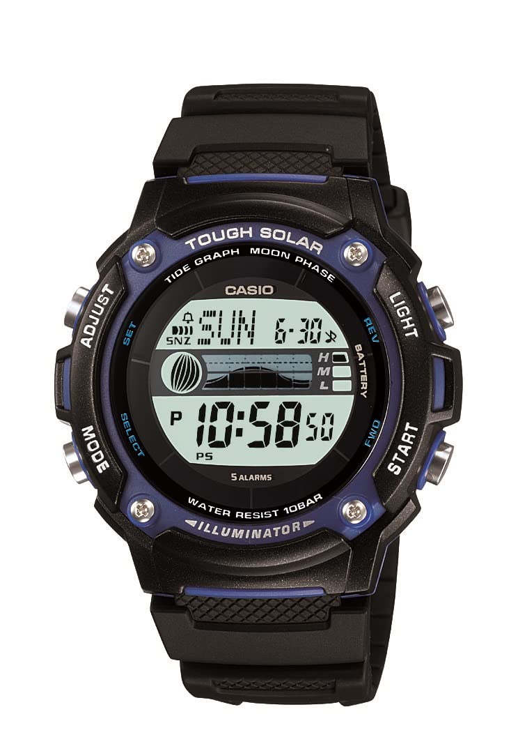 Casio Men's WS210H-1AVCF Tough Solar-Powered Tide and Moon Digital Sport Wa,tch