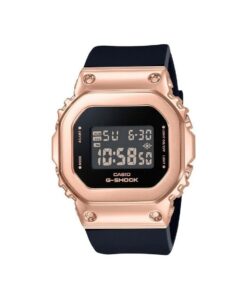 g-shock ladies' casio digital rose gold-tone and black resin strap watch gms5600pg-1