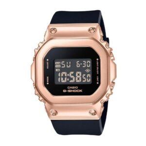 G-Shock Ladies' Casio Digital Rose Gold-Tone and Black Resin Strap Watch GMS5600PG-1