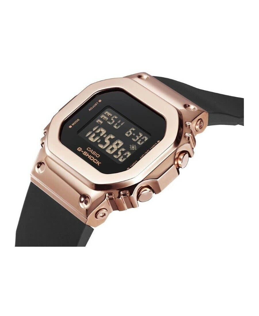 G-Shock Ladies' Casio Digital Rose Gold-Tone and Black Resin Strap Watch GMS5600PG-1