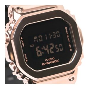 G-Shock Ladies' Casio Digital Rose Gold-Tone and Black Resin Strap Watch GMS5600PG-1