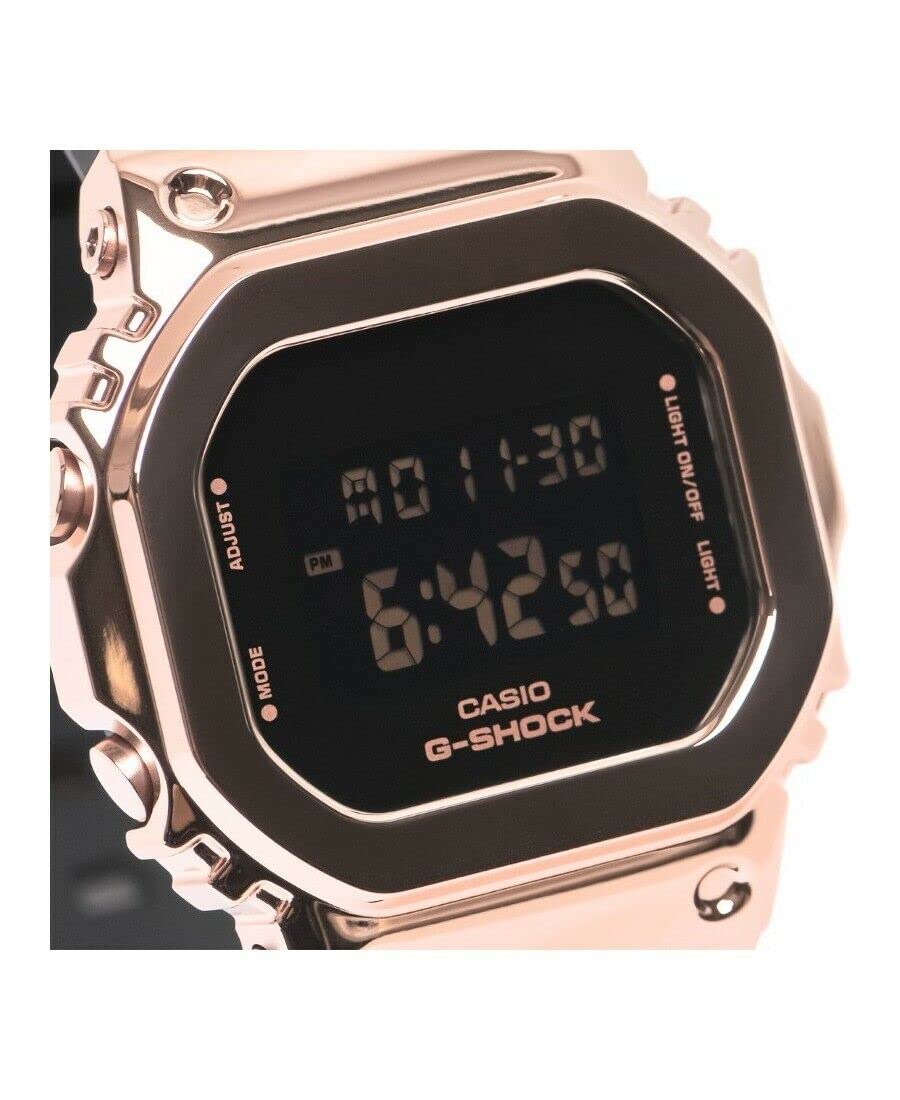 G-Shock Ladies' Casio Digital Rose Gold-Tone and Black Resin Strap Watch GMS5600PG-1