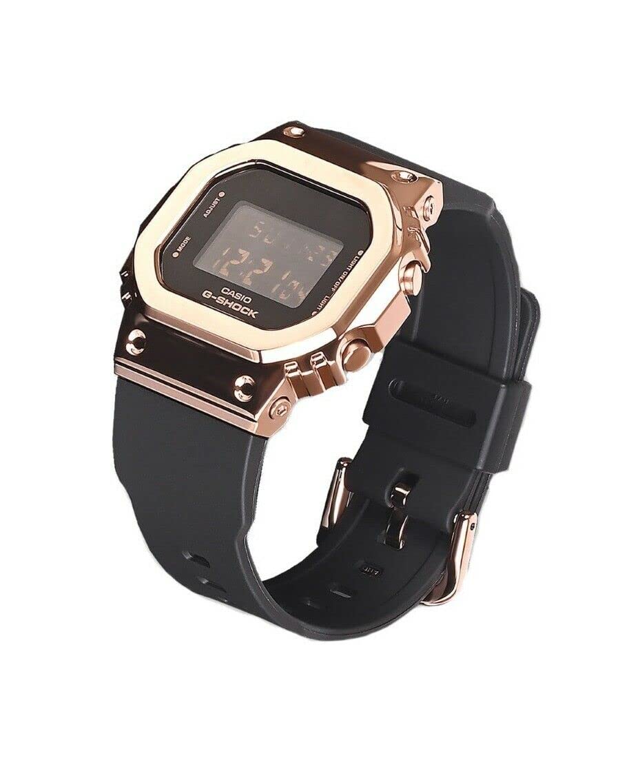 G-Shock Ladies' Casio Digital Rose Gold-Tone and Black Resin Strap Watch GMS5600PG-1