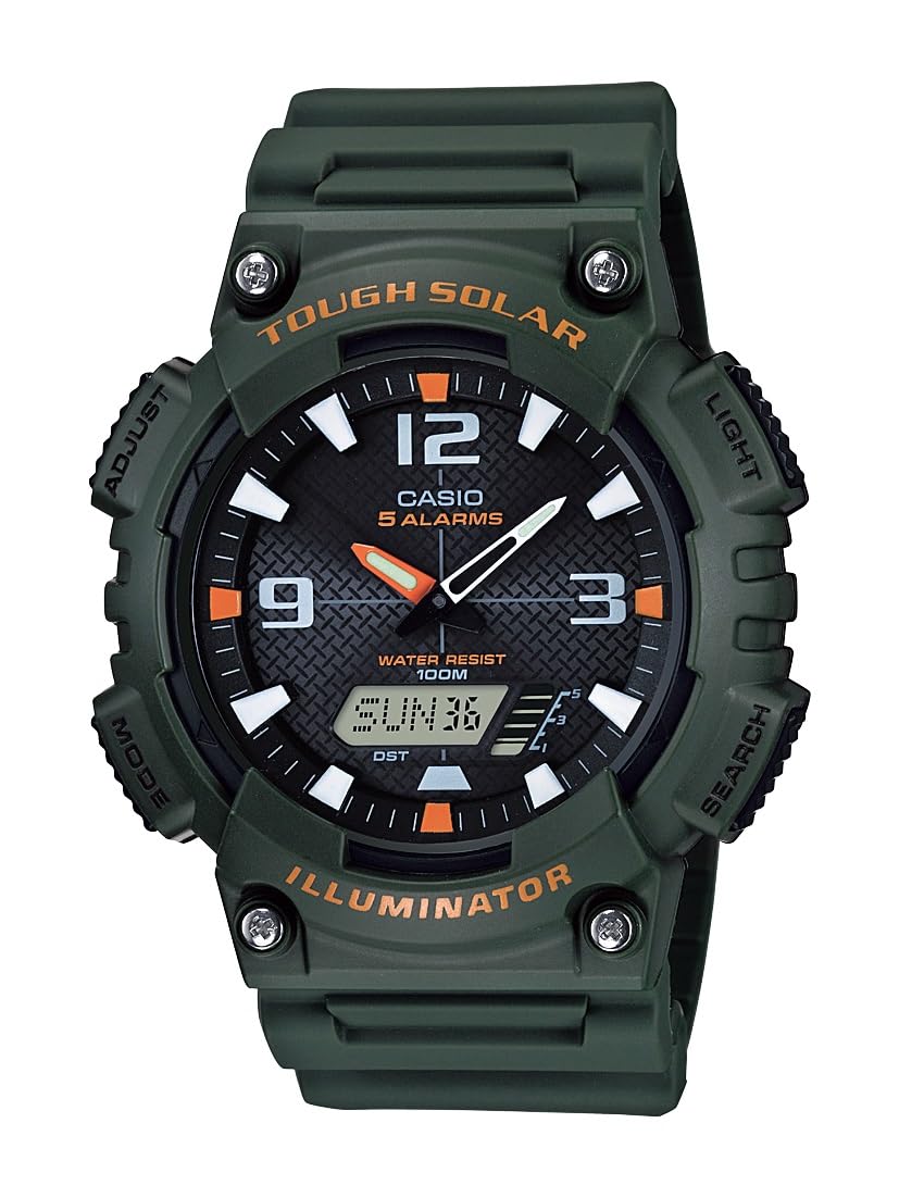 Casio Men's Solar Powered Japanese Quartz Watch with Resin Strap Green (Model: AQS810W-3AV)