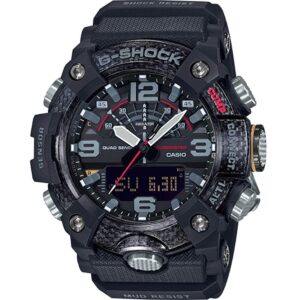 casio men's g-shock master of g mudmaster carbon core guard quad sensor connected grey resin watch ggb100-1a