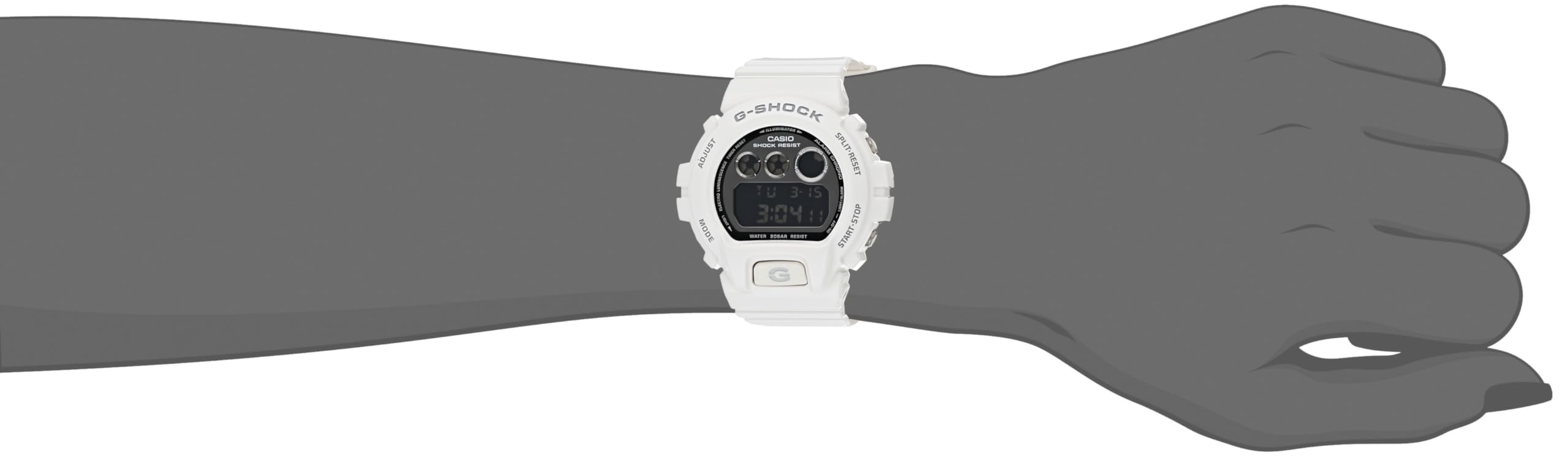 Casio G-Shock DW6900NB-7 Chronograph Digital Men's Watch (White)