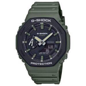 casio ga2110su-3a g-shock men's watch green 48.5mm carbon/resin