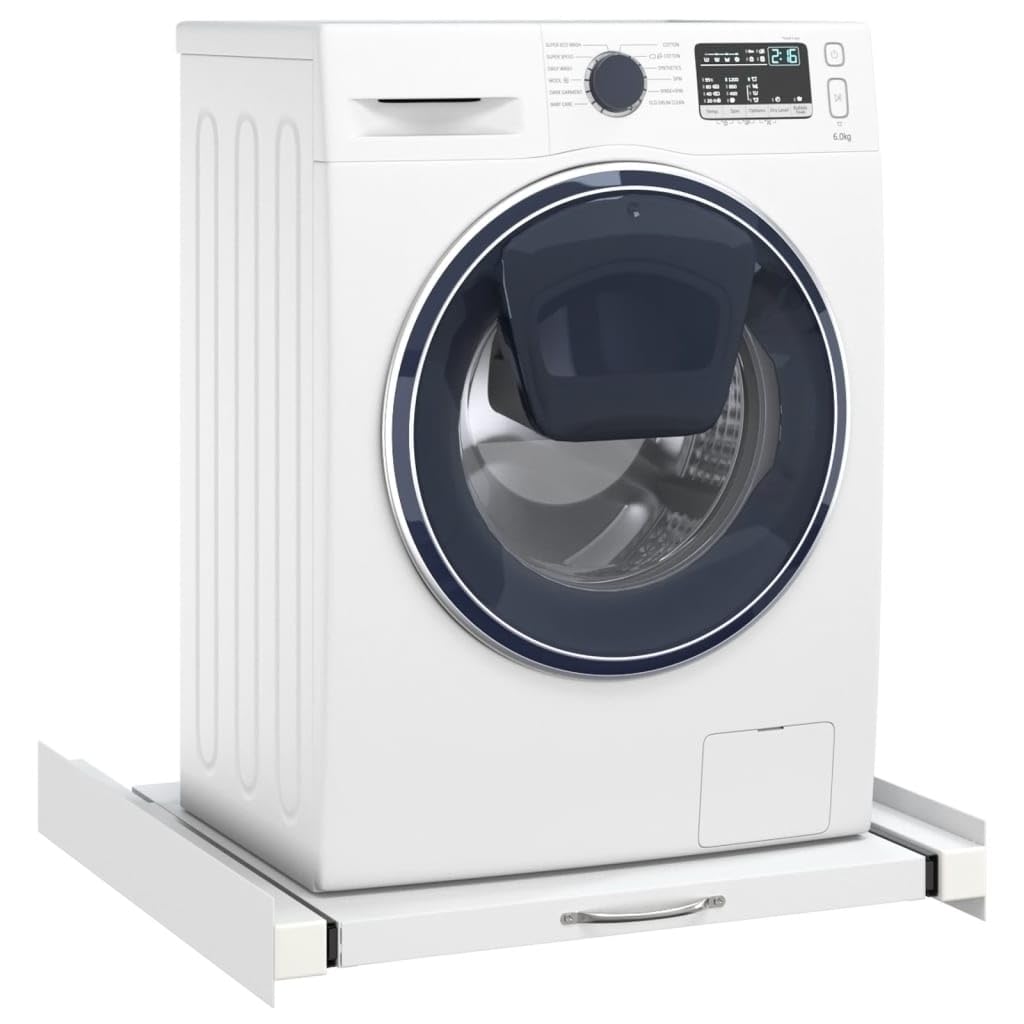 YAFF Double Washing and Drying Machine Pedestal with Drawers White (17.82lbs)