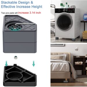 Anti Vibration Pads, SEISSO Washing Machine Foot Pad Stabilizer, Double Heighten Non Slip Shock and Noise Cancelling Support Mat, Stops Washer Dryer Moving Shaking Walking Skidding Protects Floor