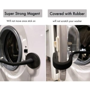 Spidfee Front Load Washer Door Prop, Magnetic Flexible Washer and Dryer Door Support Keep Washer Drying Door Open to Keep Dry - Black