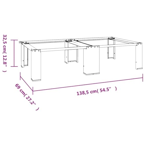 vidaXL Sturdy Steel Washing Machine Pedestal with Pull-Out Shelf, Universal Fit for Standard Machines, Floor Protection Rubberised Feet, White.