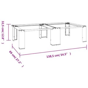 vidaXL Sturdy Steel Washing Machine Pedestal with Pull-Out Shelf, Universal Fit for Standard Machines, Floor Protection Rubberised Feet, White.