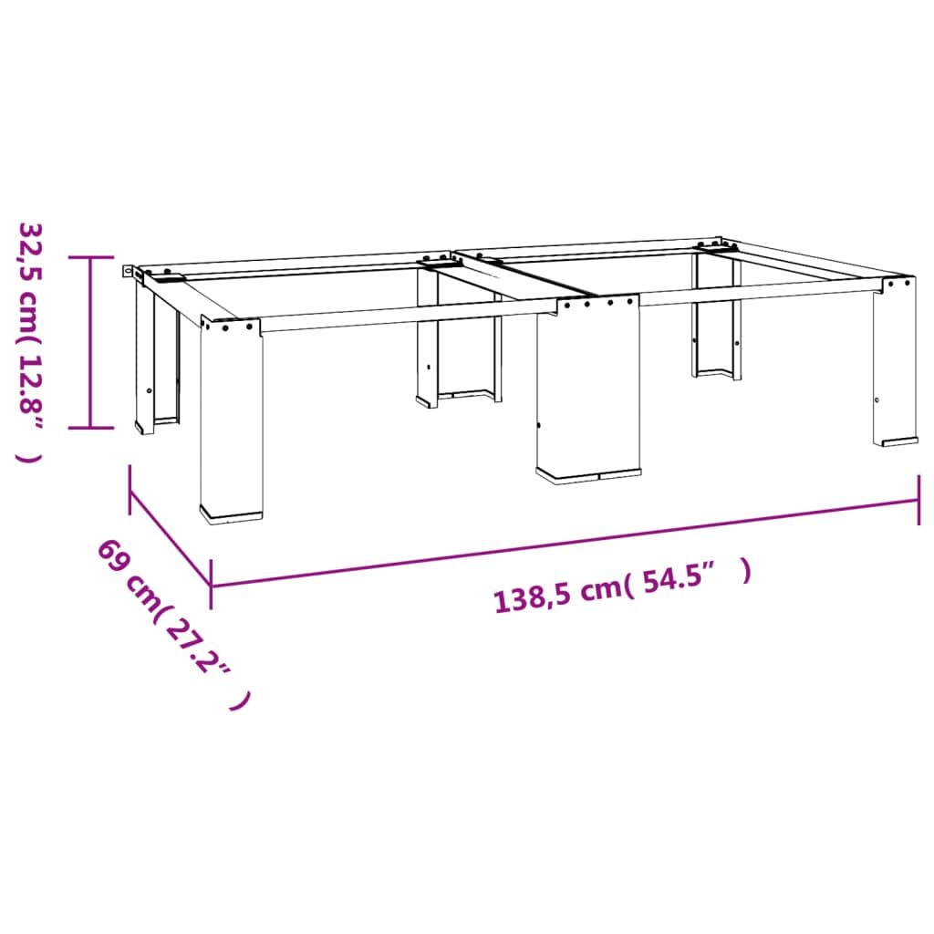 vidaXL Sturdy Steel Washing Machine Pedestal with Pull-Out Shelf, Universal Fit for Standard Machines, Floor Protection Rubberised Feet, White.