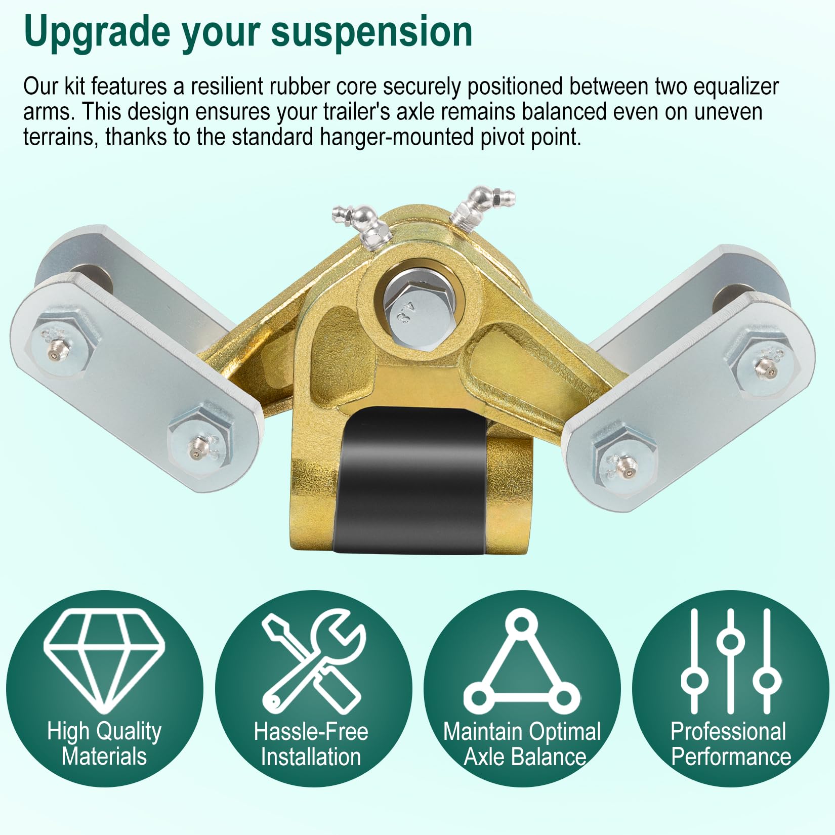 yourour K71-652-00 Complete Tandem Kit,Replacement for Dexter E-Z Flex Tandem Trailer Suspension Kit,33" Axle Centers and Axles Up to 6000 Lbs,26.00" Double Eye Springs.