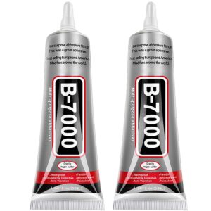 B7000 Jewelry Glue for Jewelry Making, FITTDYHE 2PCS 50ML/1.69 fl oz Clear Glue Rhinestone Clear Glue Fabric glue, Multipurpose Super Adhesive B-7000 Glue for Phone Repair Nail Art Wood Glass Charms