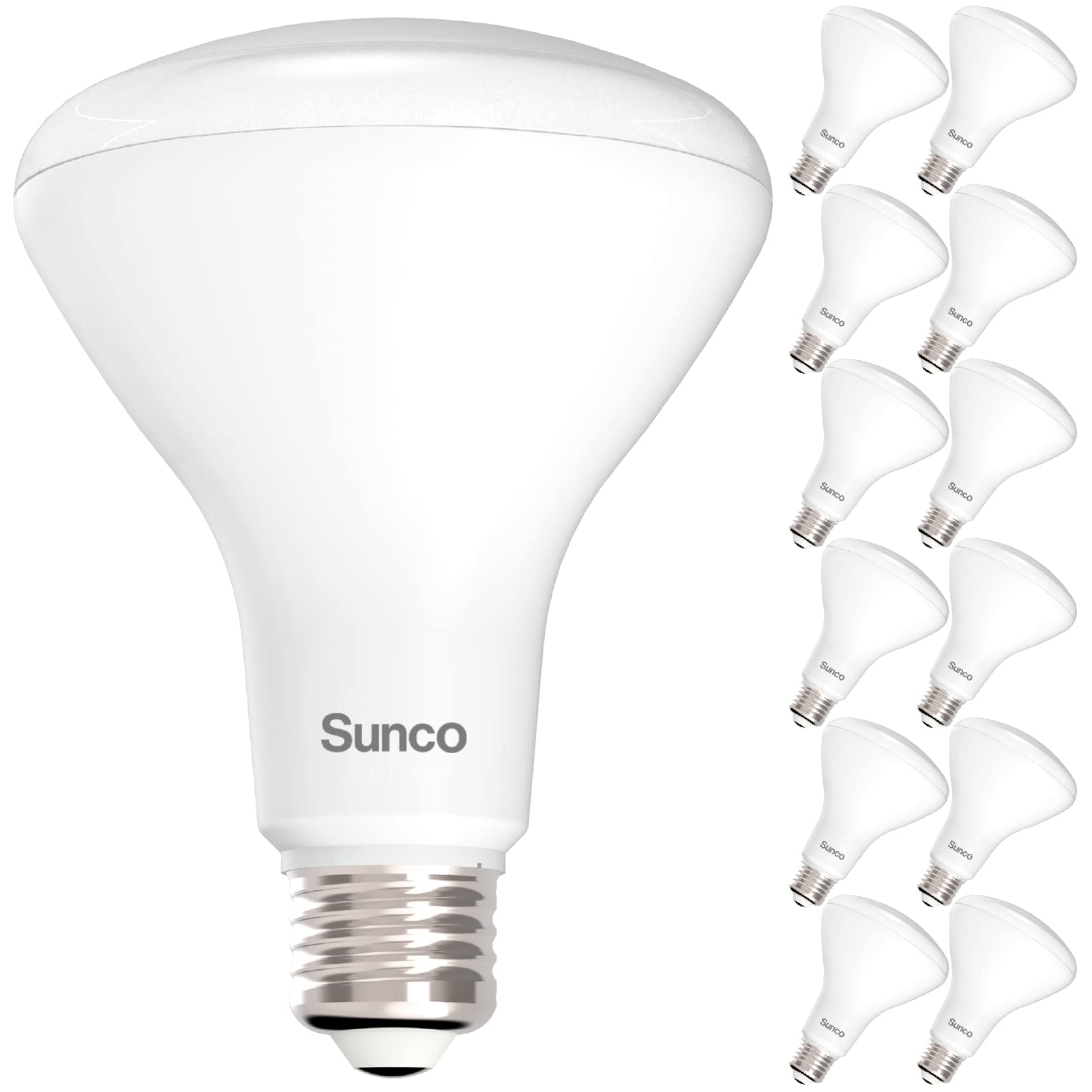 Sunco 12 BR30 LED Bulb, Indoor Flood Lights CRI93 11W Equivalent 65W 6000K Daylight 850 Lumen, E26 Base, 25000 Lifetime Hours Interior Home Residential Dimmable Recessed Can Light Bulbs UL