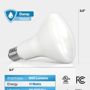 Sunco 12 BR30 LED Bulb, Indoor Flood Lights CRI93 11W Equivalent 65W 6000K Daylight 850 Lumen, E26 Base, 25000 Lifetime Hours Interior Home Residential Dimmable Recessed Can Light Bulbs UL