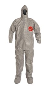 dupont tychem 6000 hooded and booted coverall, gray, x-large, 6-pack