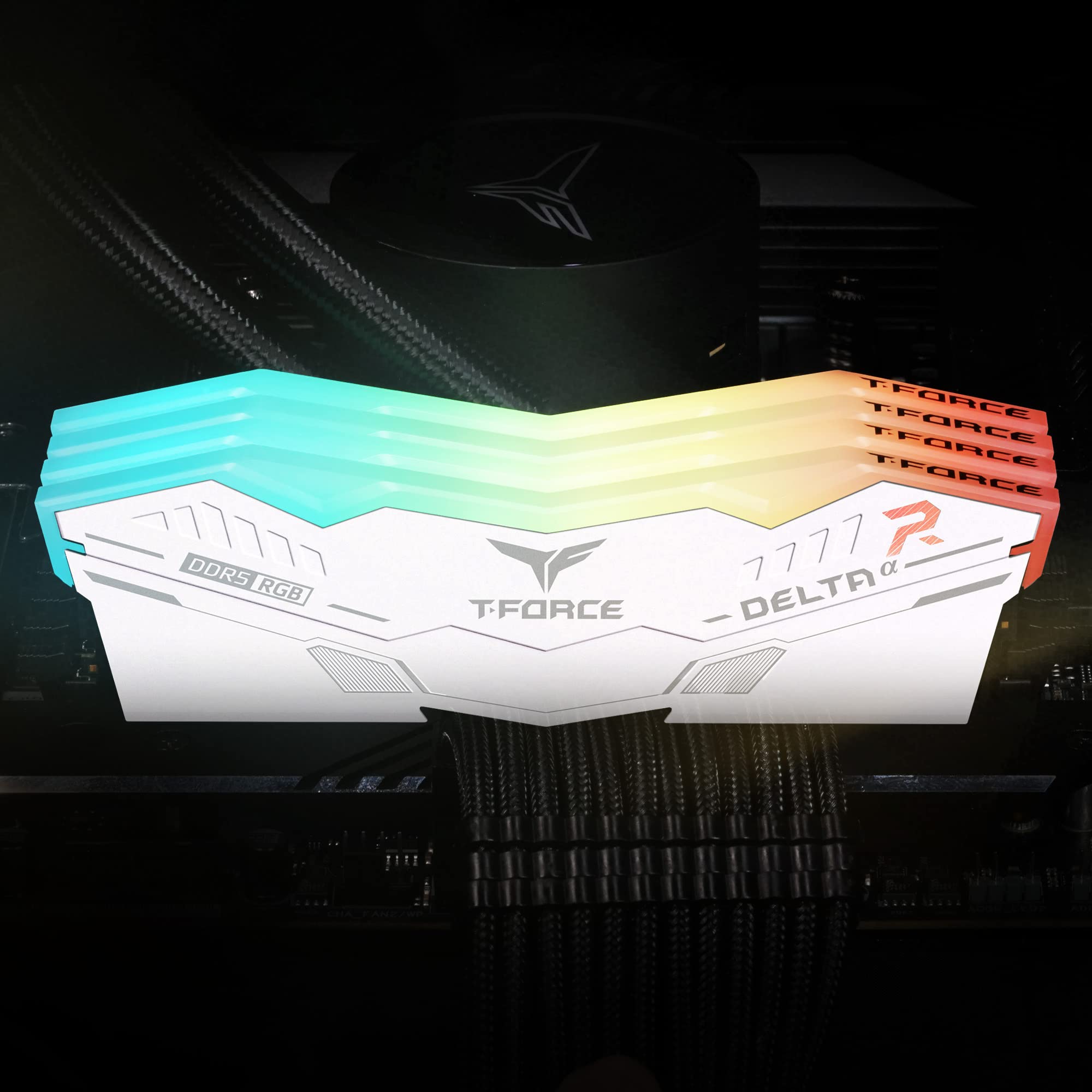 TEAMGROUP T-Force Delta Alpha RGB DDR5 Ram 32GB Kit (2x16GB) 6000MHz (PC5-48000) CL38 Intel XMP 3.0 & AMD Expo Compatible Desktop Memory Module Ram White - FF8D532G6000HC38ADC01