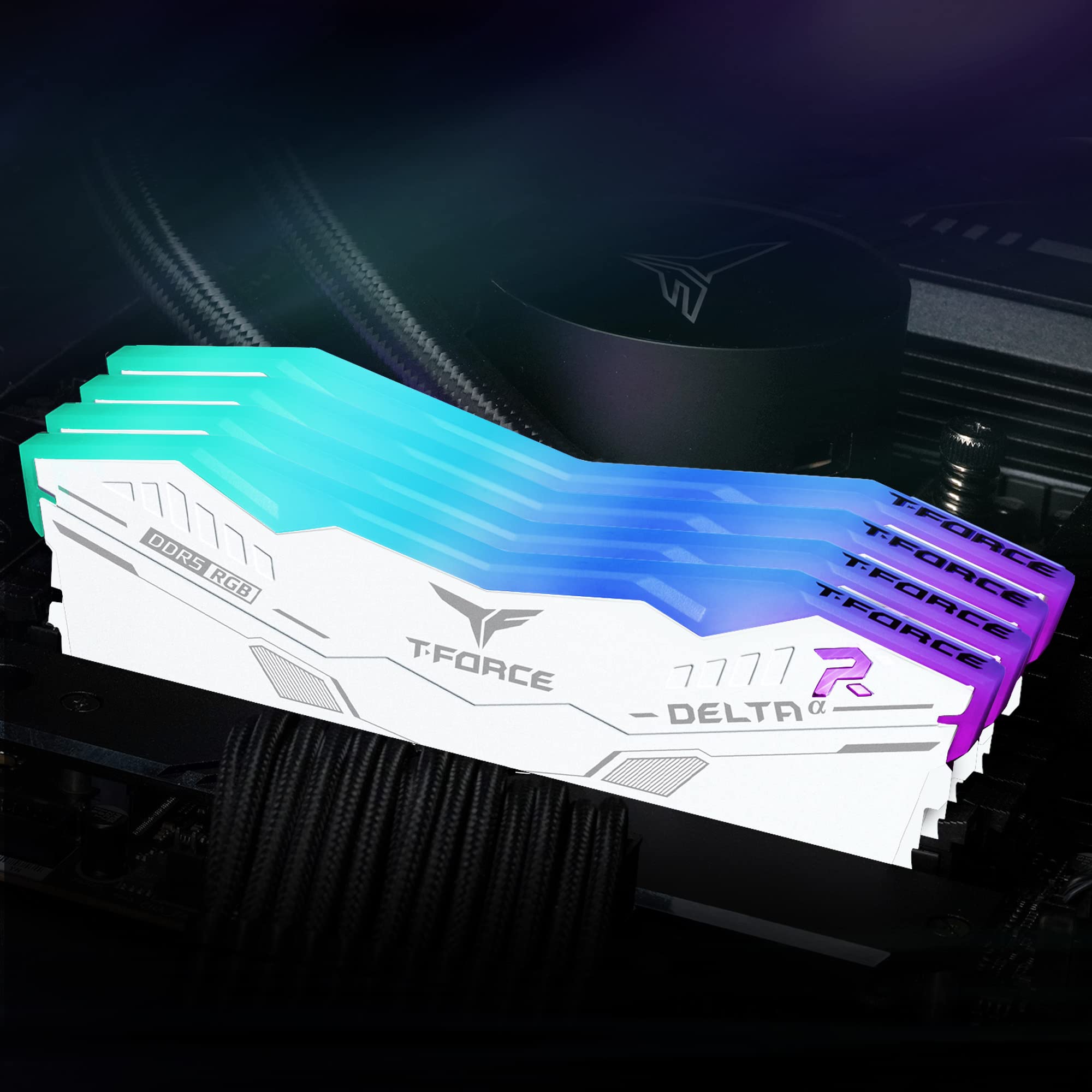 TEAMGROUP T-Force Delta Alpha RGB DDR5 Ram 32GB Kit (2x16GB) 6000MHz (PC5-48000) CL38 Intel XMP 3.0 & AMD Expo Compatible Desktop Memory Module Ram White - FF8D532G6000HC38ADC01