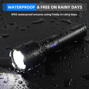 DARKBEAM LED Flashlight Rechargeable USB 350000 High Lumens, Small Powerful Bright Pocket Flashlights, Focus Adjustable Water Resistant Handheld Flash Light for Camping, Outdoor, Emergency