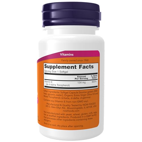 NOW Supplements, Vitamin E-200 IU Mixed Tocopherols, Antioxidant Protection*, 100 Softgels