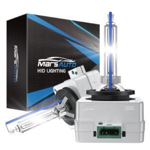 marsauto d3s hid bulbs, 6000k cold white, xenon bulb, 3500 hours longevity, waterproof design, up to 350% brightness, 5 minutes installation, pack of 2