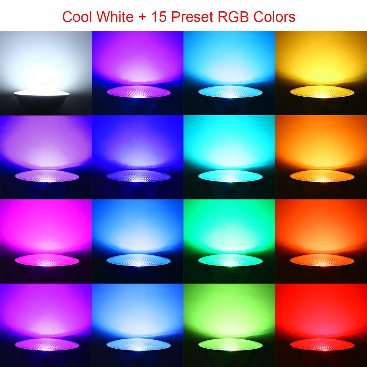 Yacolit PAR38 Colored LED Light Bulb, RGB + Cool White E27 45W 6000K Daylight Remote Control, Indoor/Outdoor LED Floodlight Waterproof Lawn Lamp for Home Courtyard Party Holiday Christmas Decoration