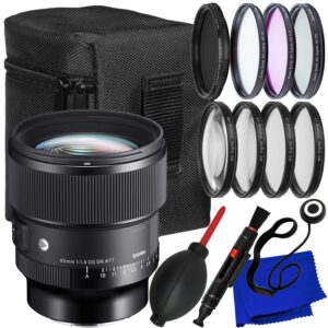 PhoenixPhoto Sigma 85mm f/1.4 DG DN Art Lens for Sony E + 3PC Multi-Coated UV Filter Kit (UV, CPL, FLD), Variable Neutral Density (ND2-ND400), 4PC Macro Close-Up & More (17pc Bundle)