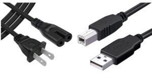 ecool4u 10ft printer usb cable + 10ft ac power cord for hp officejet 6000 7000 8600 e-printer