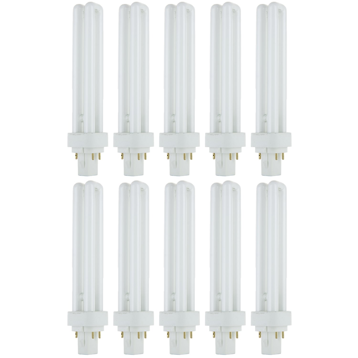 Sunlite PLD26/E/SP41K/10PK 4100K Cool White Fluorescent 26W PLD Double U-Shaped Twin Tube CFL Bulbs with 4-Pin G24Q-3 Base (10 Pack)