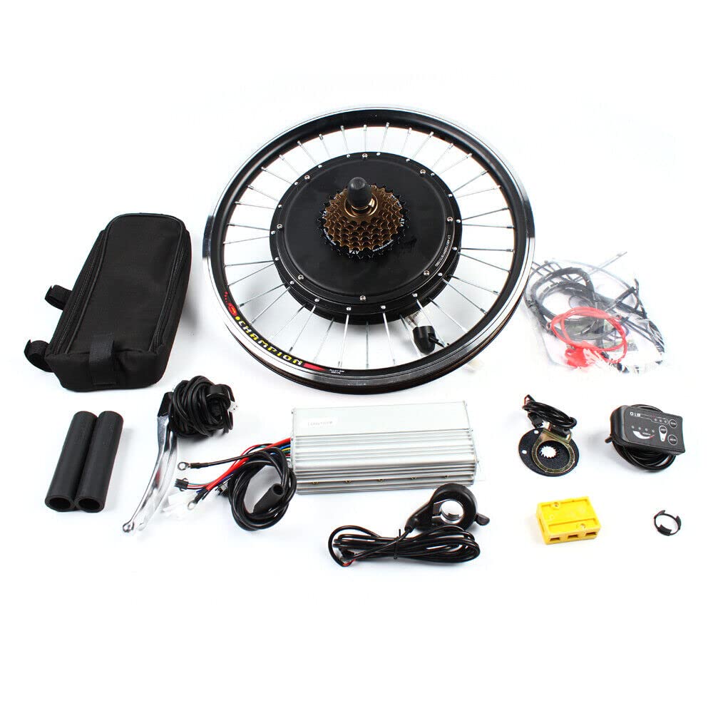 TQSHOoP 20" Rear Wheel Hub E-Bike Conversion Kit, 48V 1000W Electric Bike Brushless and Gearless Hub Motor Kit mit LED Display