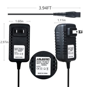 Jantoy AC/DC Adapter Compatible with Electronics Type 6000X 12V DC 4.5W - 15V DC 5.4W Shaver Class 2 Battery Charger 12VDC to 15VDC World Wide Use Power