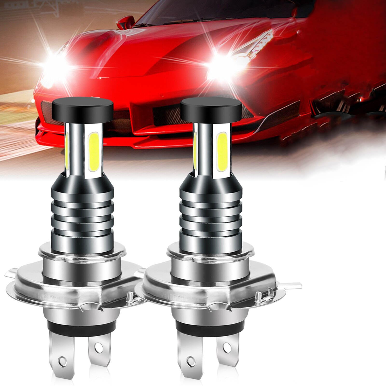 Soonbuy 2PCS H4 LED Car Headlight Bulb 6000K 9003 HB2 Hi/Lo Beam Light Conversion Kit e Ip68 Water Resistant 360 Degrees Beam