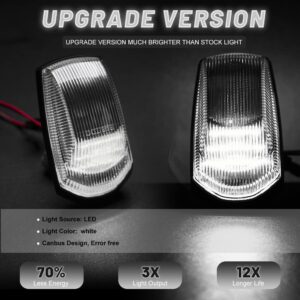 NJSBYL LED Top Cab Lights for 2017 2018 2019 2020 2021 2022 F250 F350 F450 F550 Super Duty Pickup Trucks Front Roof Clearance Marker Lights Clear Lens Lamps Housing Cover 5W 6000K White LED Lighting