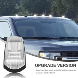 NJSBYL LED Top Cab Lights for 2017 2018 2019 2020 2021 2022 F250 F350 F450 F550 Super Duty Pickup Trucks Front Roof Clearance Marker Lights Clear Lens Lamps Housing Cover 5W 6000K White LED Lighting