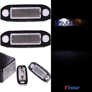 vinstar led number plate light e-approved can-bus 18 leds per module 6000 kelvin for volvo (all suitable models in the product description)