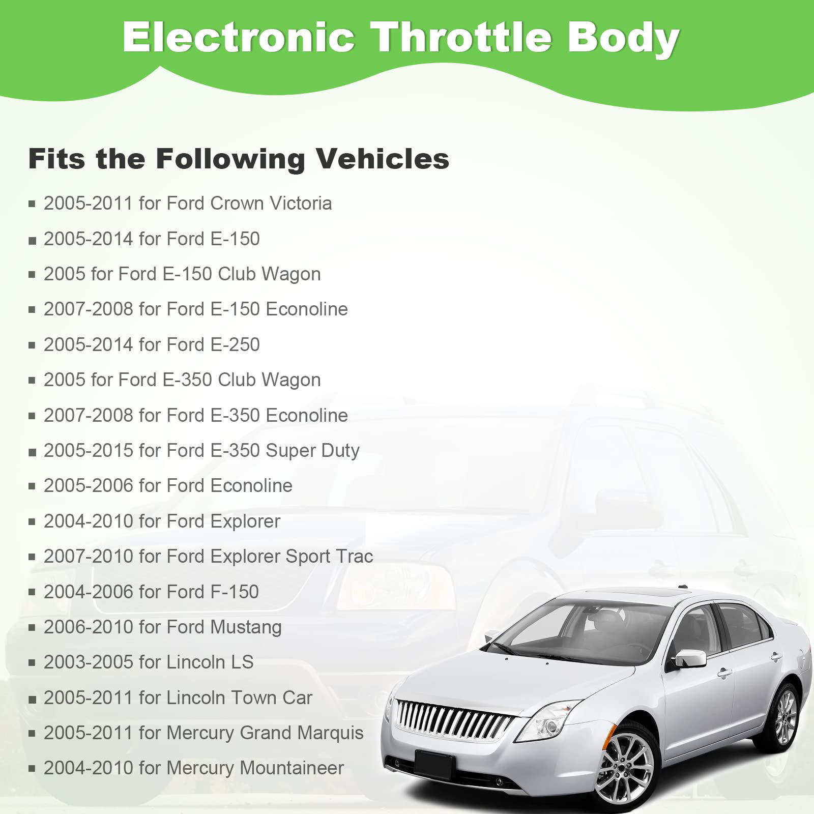 NOTUDE Electric Throttle Body Assembly New Automotive Fit 2005-2014 for E-150| 2007-2010 for Explorer Sport Trac Replace # 67-6000/337-05428/S20020/3L5E9F991AC/3L5E9F991AD/3L5U9F991AE