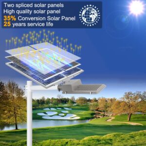 WERISE 2000W Solar Street Lights Outdoor Dusk to Dawn Solar Led Outdoor Light with Remote Control, 6000K Daylight White Security Led Flood Light for Yard, Garden, Street, Playground