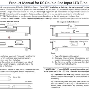 Fulight Type B & 12-30V DC LED F15T8 Tube Light (Rotatable) -18-Inch (17-3/4 Inches Actual Length) 1.5FT 7W, Daylight 6000K, Double-End Powered, Frosted Cover - for RV (Not a Plug-and-Play)