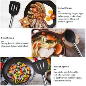 Silicone Cooking Utensil Set,Kitchen Utensils 26 Pcs Cooking Utensils Set,Non-stick Heat Resistant Silicone,Cookware with Stainless Steel Handle (Sable)