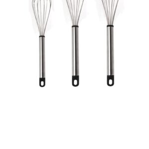 Stainless Steel Whisks(8,10 and 12 inches) Egg Beater Whisk for Baking and Cooking - Compact, Durable, and Versatile Kitchen Utensil for Mixing, Blending, and Whisking Ingredients