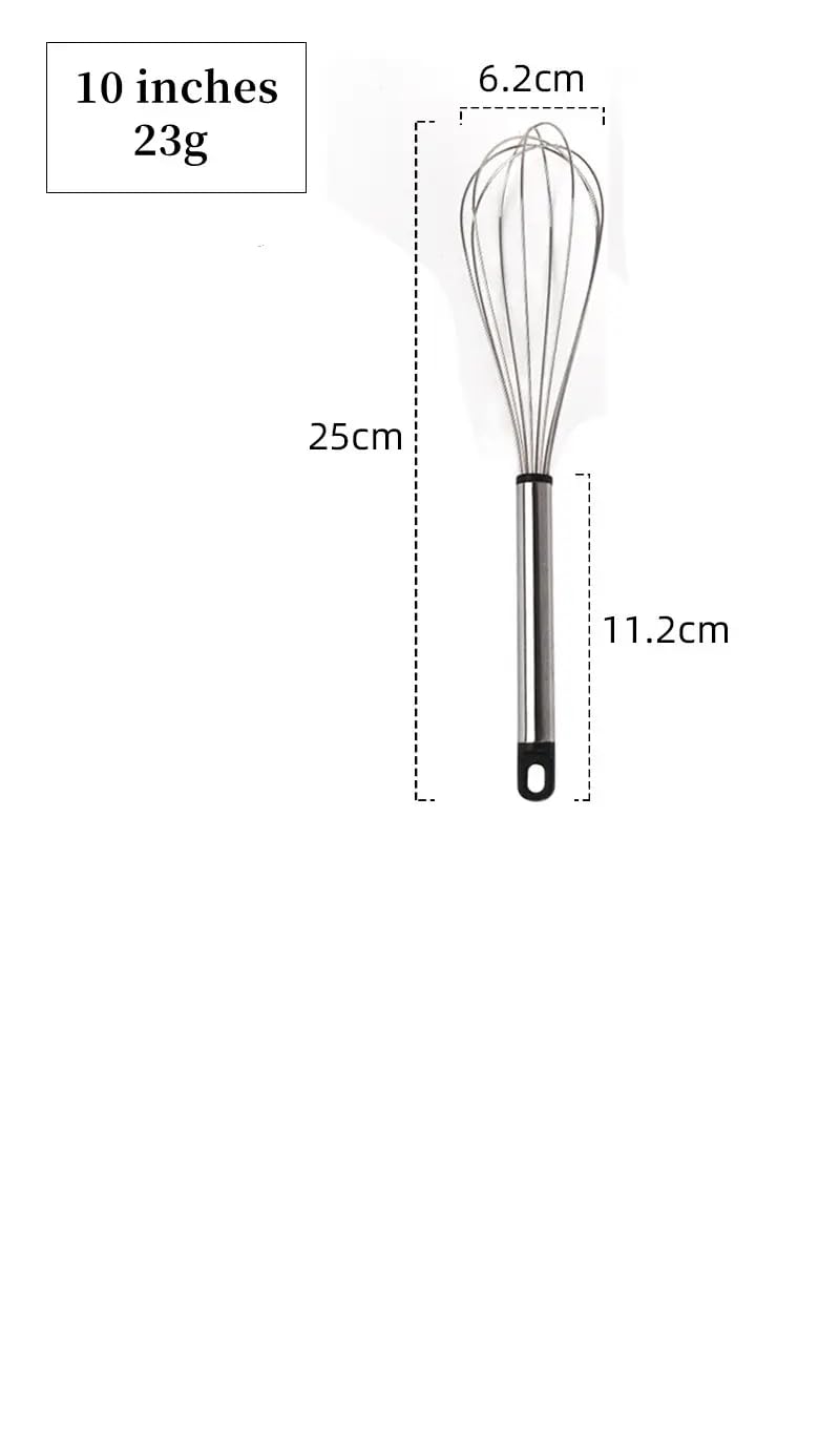 Stainless Steel Whisks(8,10 and 12 inches) Egg Beater Whisk for Baking and Cooking - Compact, Durable, and Versatile Kitchen Utensil for Mixing, Blending, and Whisking Ingredients