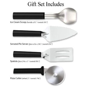 Rada Cutlery 4-Piece Kitchen Utensil Gift Set Stainless Steel Resin Made in USA, Black Handle