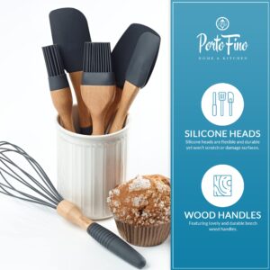 PortoFino Baking Set - Kitchen Utensils - 6 Pcs Silicone Kitchen Utensils Set - Kitchen Essentials with 3 Silicone Spatula 2 Pastry Brush 1 Whisk - Spatula Set - Mothers Day Gifts - Gifts for Women