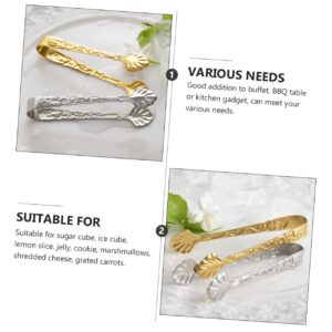 Amosfun 4 Pcs Food Clip Stainless Steel Ice Tongs Sugar Tongs Capacillos Para Cupcake Mini Kitchen Utensils Buffet Tong Salads Tong Kitchen Supplies Stainless Steel Clamp Metal Fruit Pizza