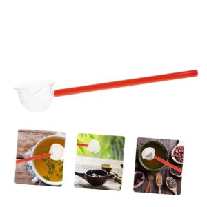Luxshiny 3pcs Glass Spoon Silicone Cooking Utensils Kung Fu Tea Spade Espresso Cooking Spoon Clear Jam Spoons Soup Spoons Stainless Steel Drink Stirrers Honey Spoons Ladle Japanese-style